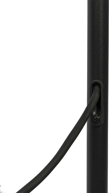 Lampa podłogowa zewnętrzna czarna z białym kloszem IP65 25 cm - Virginia