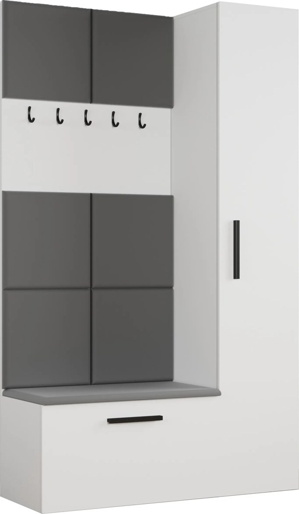 Masseno Garderoba MODULO 120,6/204/40 cm do Przedpokoju Nowoczesna Biała