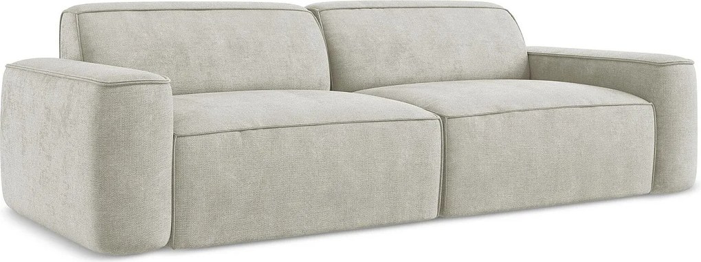 4-osobowa kanapa modułowa - z tkaniny szenilowej - perłowy - OMAO