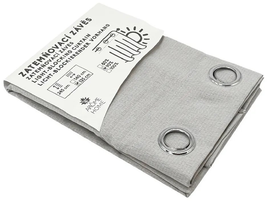 ARÔME HOME Zasłona zaciemniająca beżowo-szara, 135x 245 cm