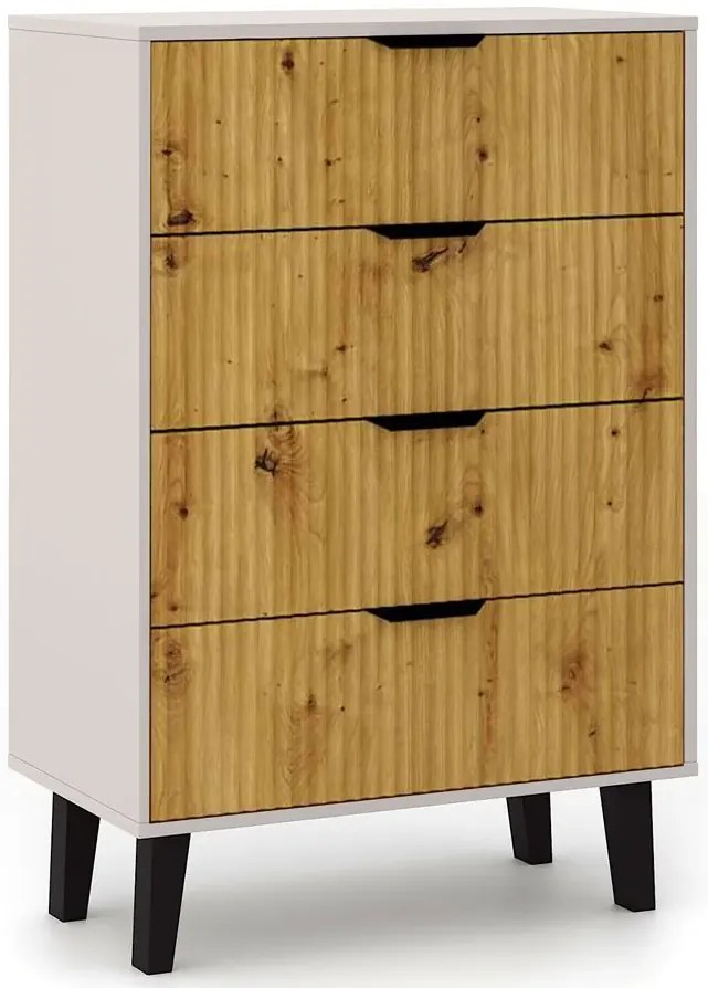 Komoda na nóżkach z 4 szufladami kaszmir + dąb artisan S9-Z31