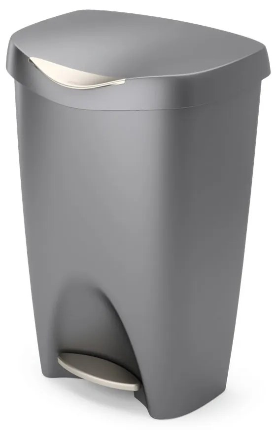 Szary plastikowy kosz na śmieci z pedałem 50 l Brim – Umbra
