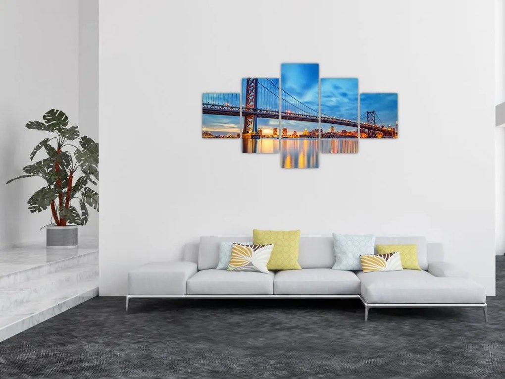 Obraz - Most Benjamina Franklina, Filadelfia (125x70 cm)