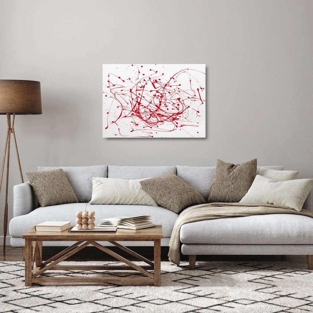 Obraz na szkle przy użyciu techniki drippingu (70x50 cm)