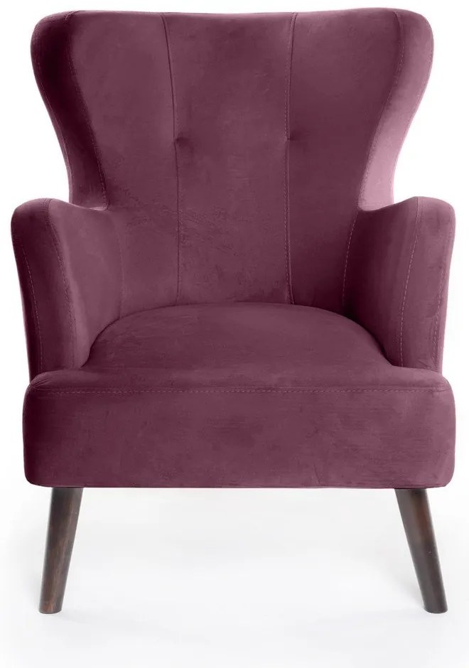 Fioletowy aksamitny fotel typu uszak Noemye – Bonami Selection