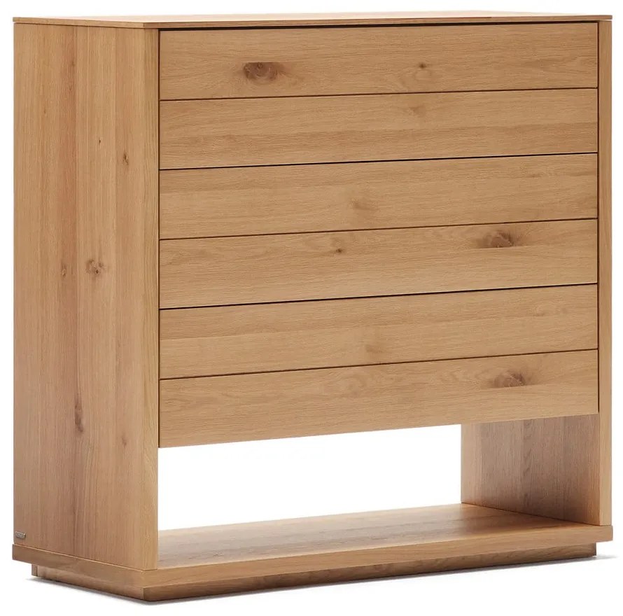Wysoka komoda w dekorze dębu 100x97 cm Alguema – Kave Home