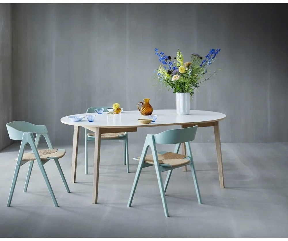 Okrągły rozkładany stół z dodatkowym białym blatem ø 130 cm Single – Hammel Furniture