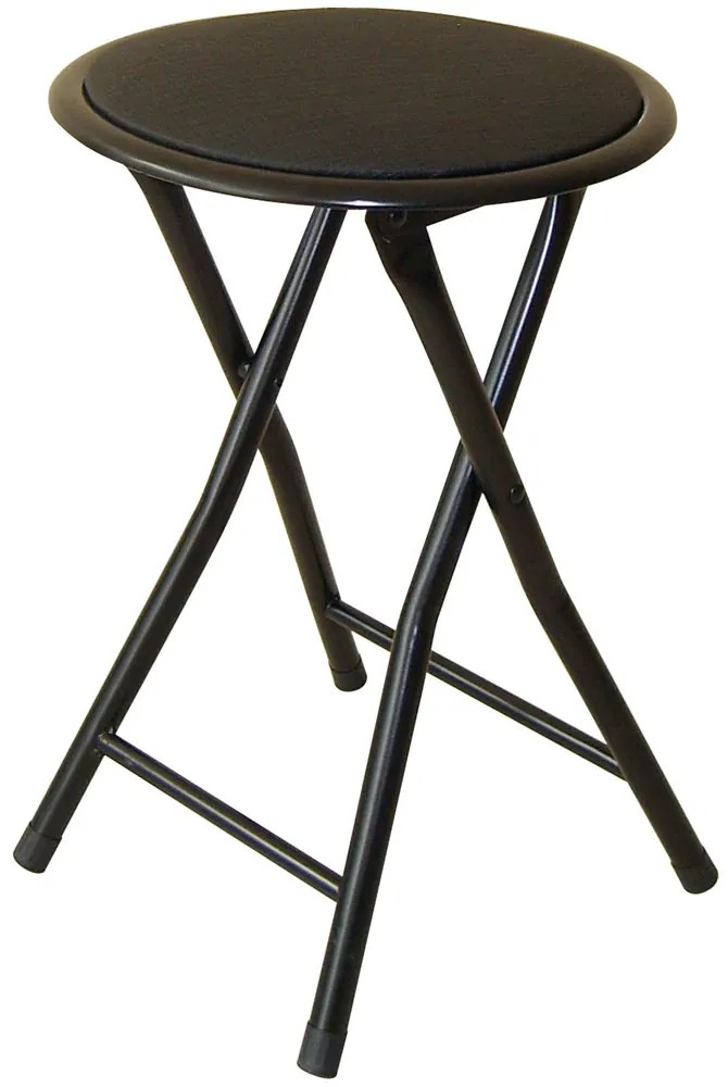 Stołek składany metalowy 30 cm czarny PATIO