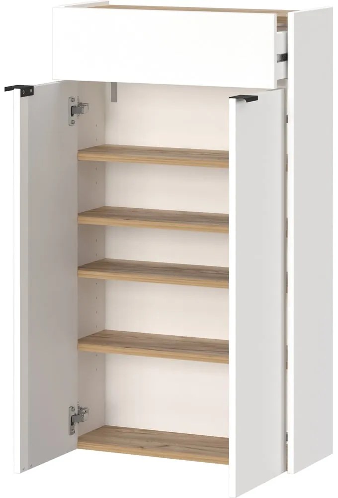 Biała szafka w dekorze dębu 56x97x22 cm Ameca – Germania