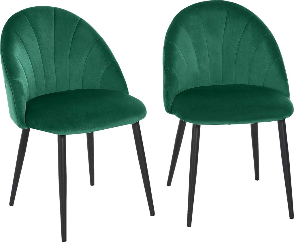 HOMCOM Zestaw 2 Krzeseł Jadalniane Zielone Fotele Kuchenne Nowoczesny Design | Aosom PL