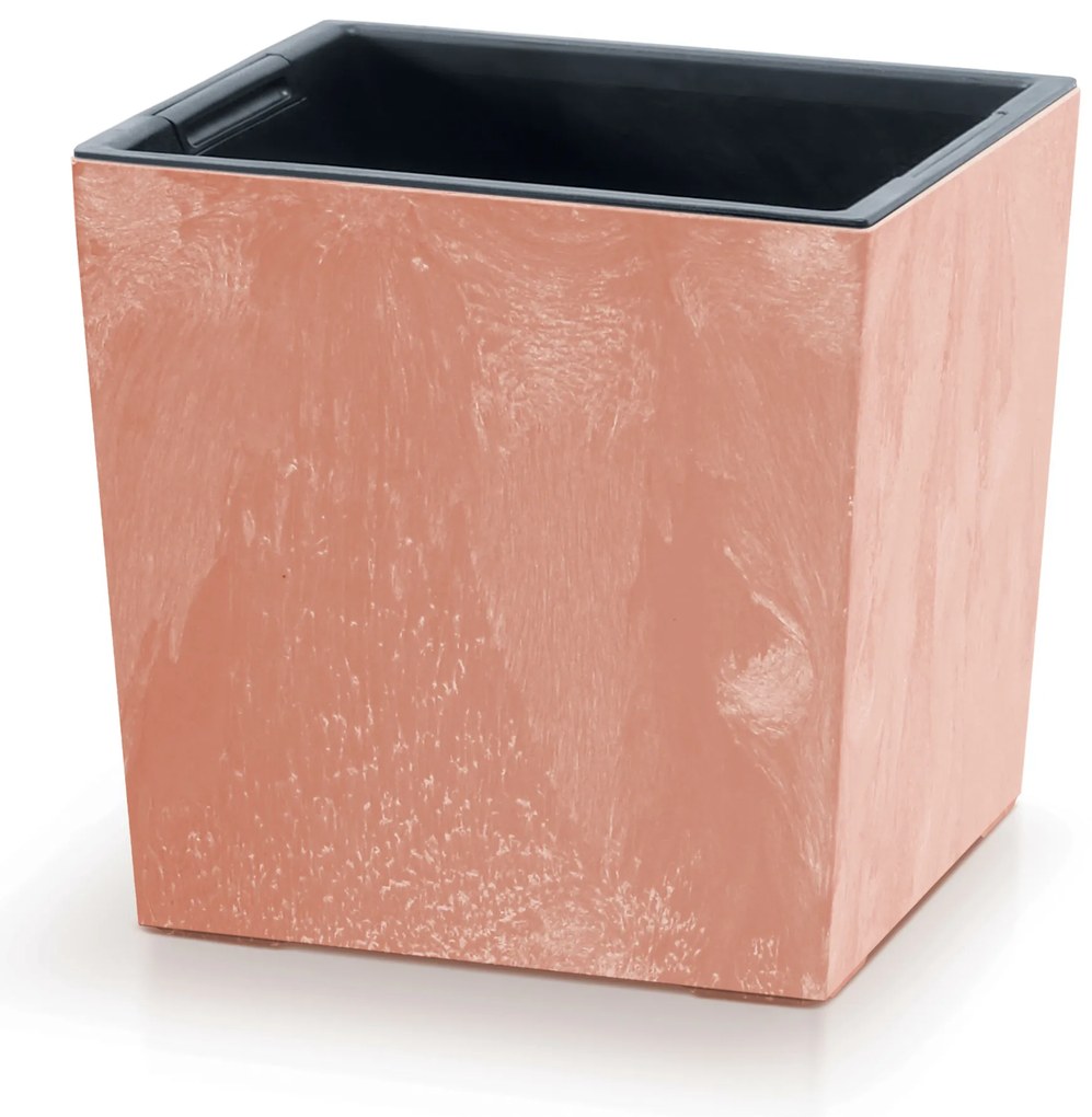 Donica ogrodowa z wkładem Urbi Square Low Beton Effect 29,5 x 29,5 x 29 cm terakota PROSPERPLAST