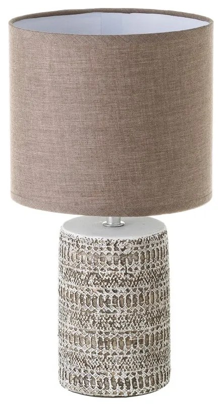 Brązowa lampa stołowa z tekstylnym kloszem (wys. 33,5 cm) – Casa Selección
