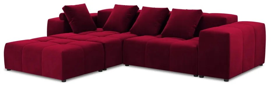 Czerwony aksamitny narożnik (róg zmienny) Rome Velvet – Cosmopolitan Design