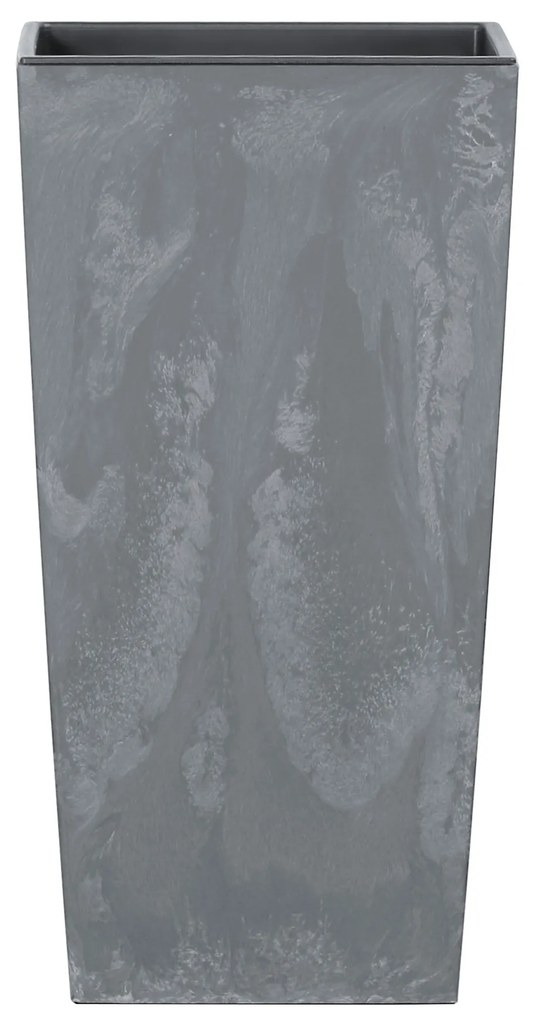 Donica ogrodowa z wkładem Urbi Square Beton Effect 26,5 x 26,5 x 50 cm marengo PROSPERPLAST