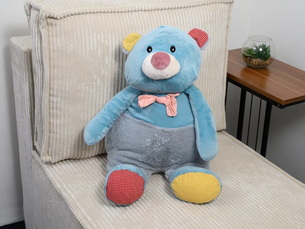 Pluszowy MIŚ BOB z dziecięcym kocykiem w środku, szary