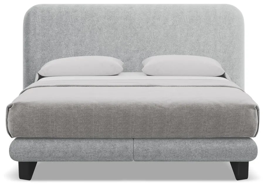 Jasnoszare łóżko kontynentalne 180x200 cm Ilima – Makamii