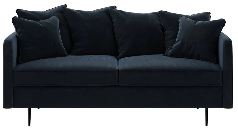 Granatowa aksamitna sofa Ghado Esme, 176 cm