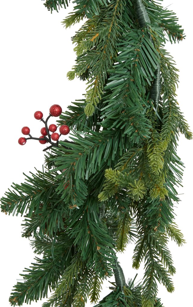 Girlanda świąteczna, choinka z jagodami i szyszkami, 180 cm