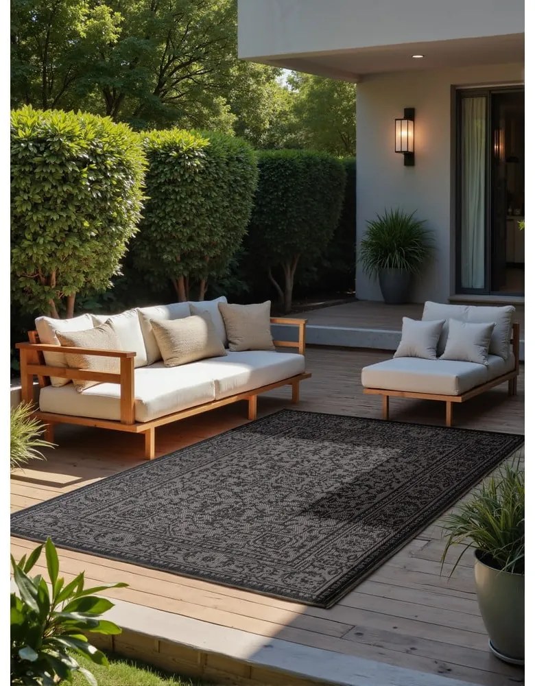 Czarno-biały dywan odpowiedni na zewnątrz 120x170 cm Duet Kona – NORTHRUGS