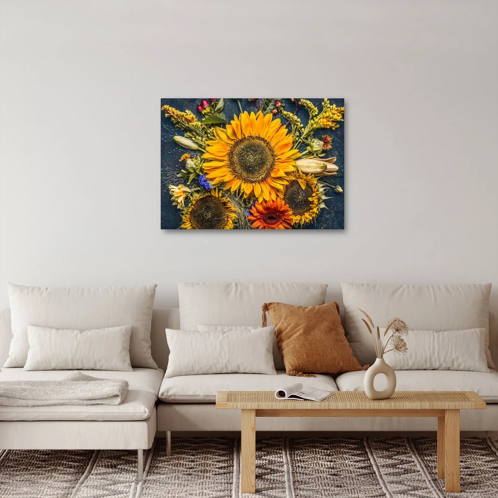 Obraz - Jesienne kwiaty (70x50 cm)