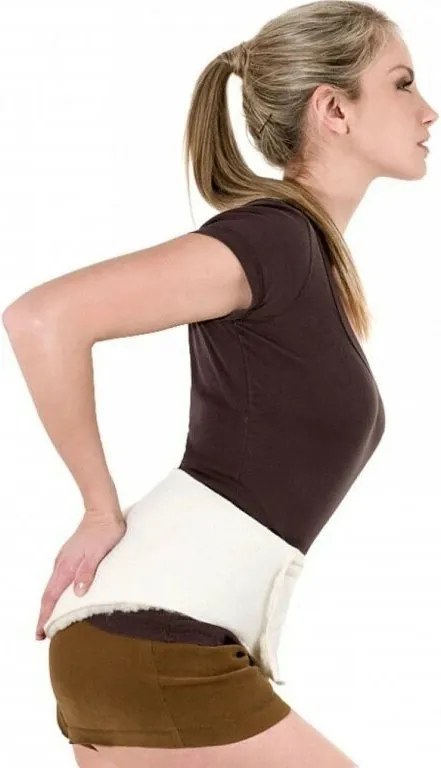 Elastyczny pas nerkowy wykonany z wełny owczej z zapięciem na rzep, L, 90 cm