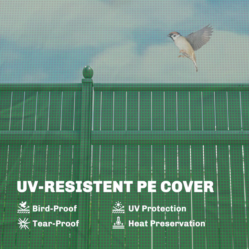 Outsunny Szklarnia typu pop-up ok. 200x300x270 cm Składana szklarnia foliowa z dachem dwuspadowym, drzwiami i oknami na zamek błyskawiczny | Aosom PL