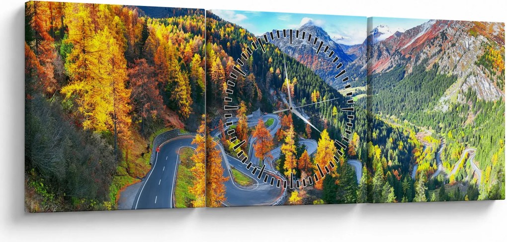 Obraz - Przełęcz Malajska (z zegarem) (90x30 cm)