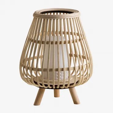 Bezprzewodowa Lampa Stołowa Led Z Syntetycznego Rattanu Melzu Miel - Sklum