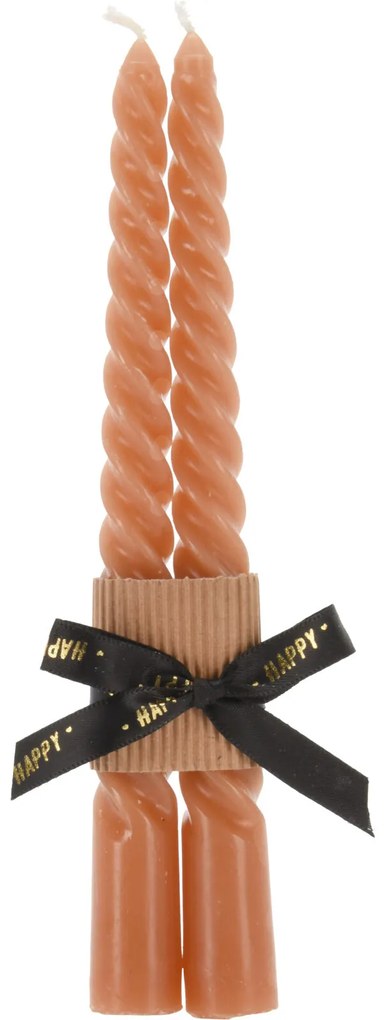 Zestaw dwóch świec stożkowatych, TWISTED, 20 cm