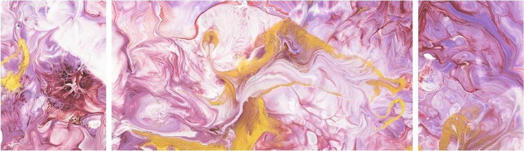 Obraz - Różwa abstrakcja (170x50 cm)