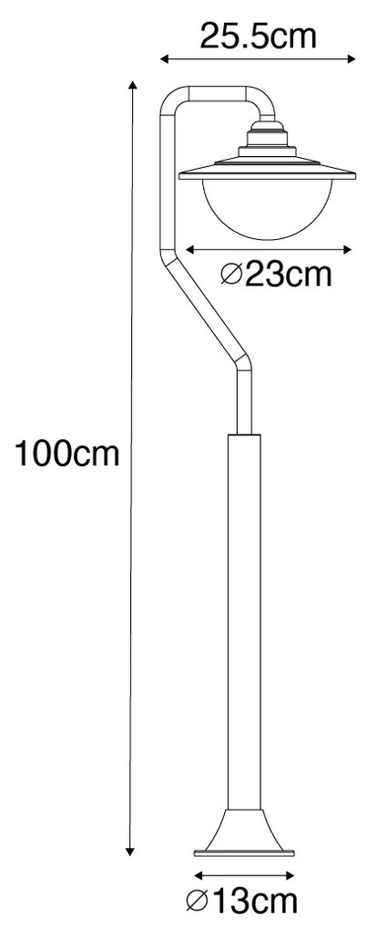 Zewnetrzna Klasyczna latarnia zewnętrzna antyczne złoto 100 cm IP44 - Bruges klasyczny/Antyczny Oswietlenie zewnetrzne