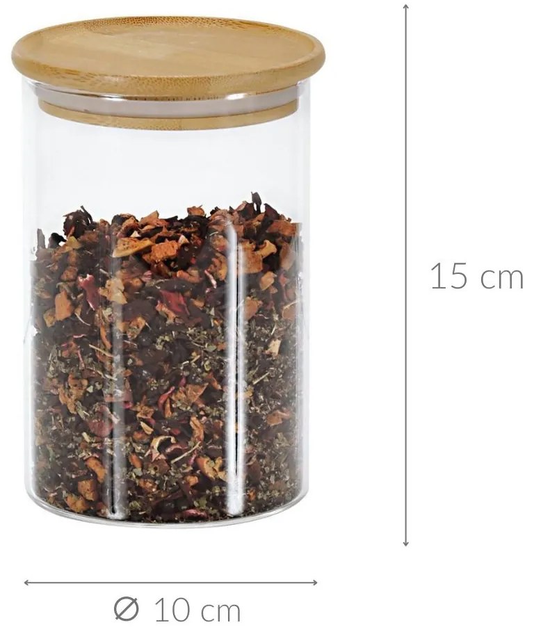 Pojemnik szklany z pokrywką z bambusa, 800 ml, KESPER