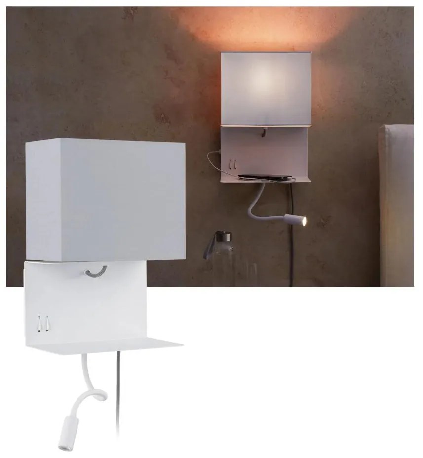 Paulmann 78913 - LED/2,5W + 1xE27/40W Kinkiet z portem USB MERANI 230V