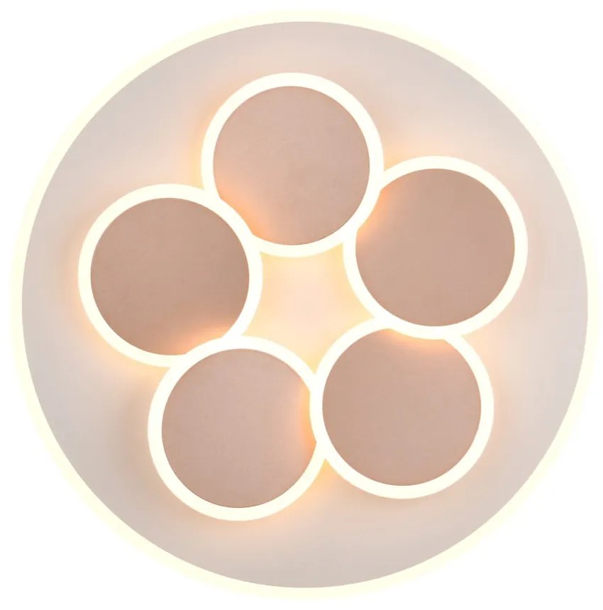 Biało-brązowa lampa sufitowa LED ze zdalnym sterowaniem i ściemniaczem Mandala – Trio