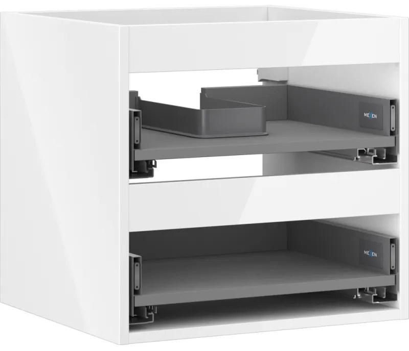 Mexen Box-A korpus szafki podumywalkowej 50 cm, 2 szuflady, biały połysk - 91AX0-0500-470-2-00