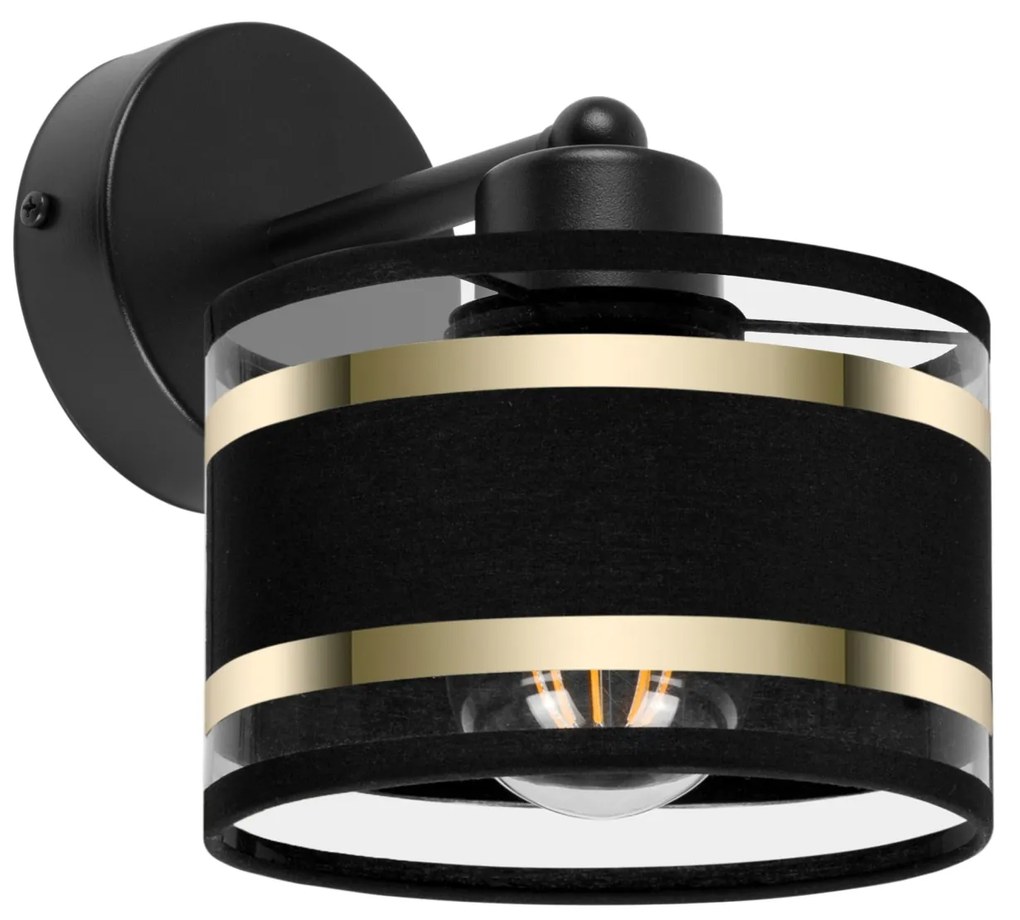 Czarny kinkiet LED  z czarnym abażurem WD-TI-1010SC-SC jednopunktowy i