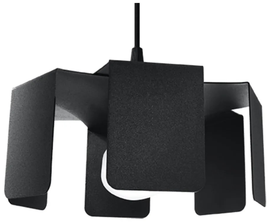 Czarna lampa wisząca z metalowym kloszem ø 24 cm Rossario – Nice Lamps