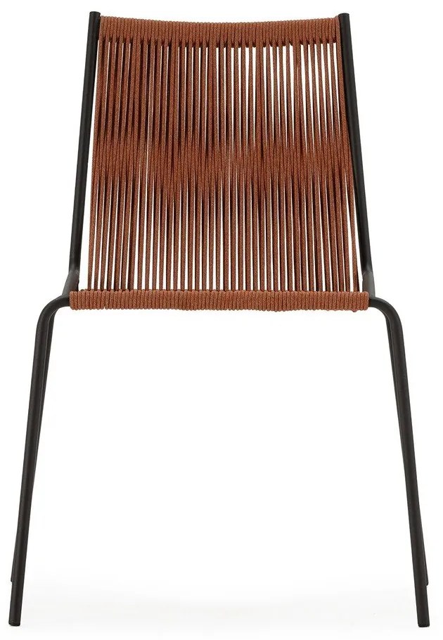 Metalowe krzesła zestaw sztaplowane 2 szt. w kolorze terakoty Emily – Marckeric