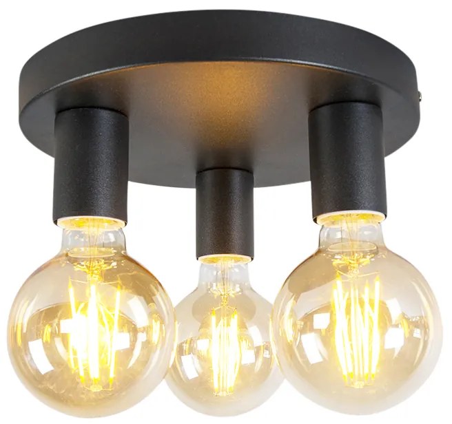 Inteligentna nowoczesna lampa sufitowa czarna w komplecie z 3 żarówkami WiFi G95 - Facil klasyczny/Antyczny Oswietlenie wewnetrzne