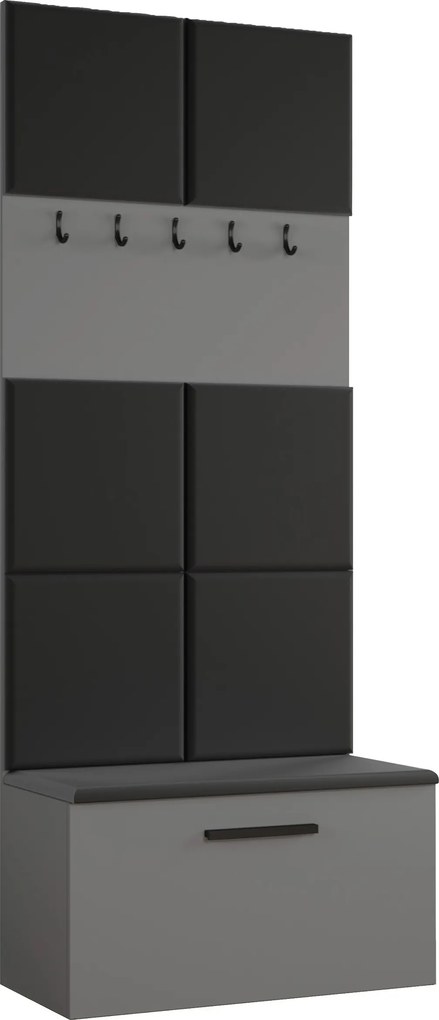 Masseno Garderoba MODULO 161,2/204/40 cm do Przedpokoju Nowoczesna Szara