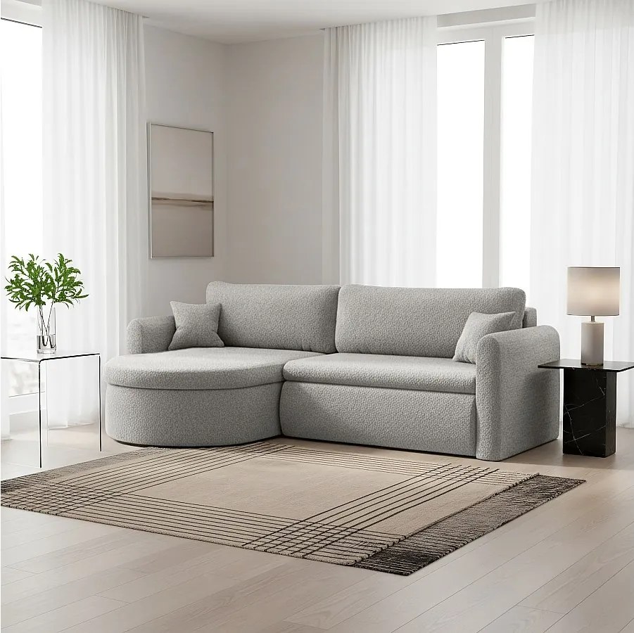 Uniwersalny narożnik Verona L z funkcją spania, do salonu, jasnoszary