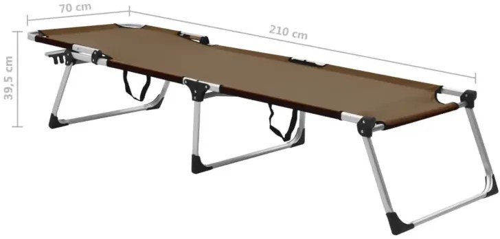 Brązowy leżak rozkładany L8-K93