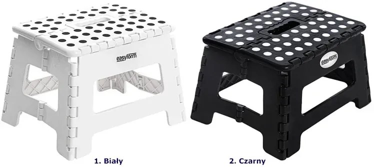 Antypoślizgowy Składany Czarny Stołek K7-W48