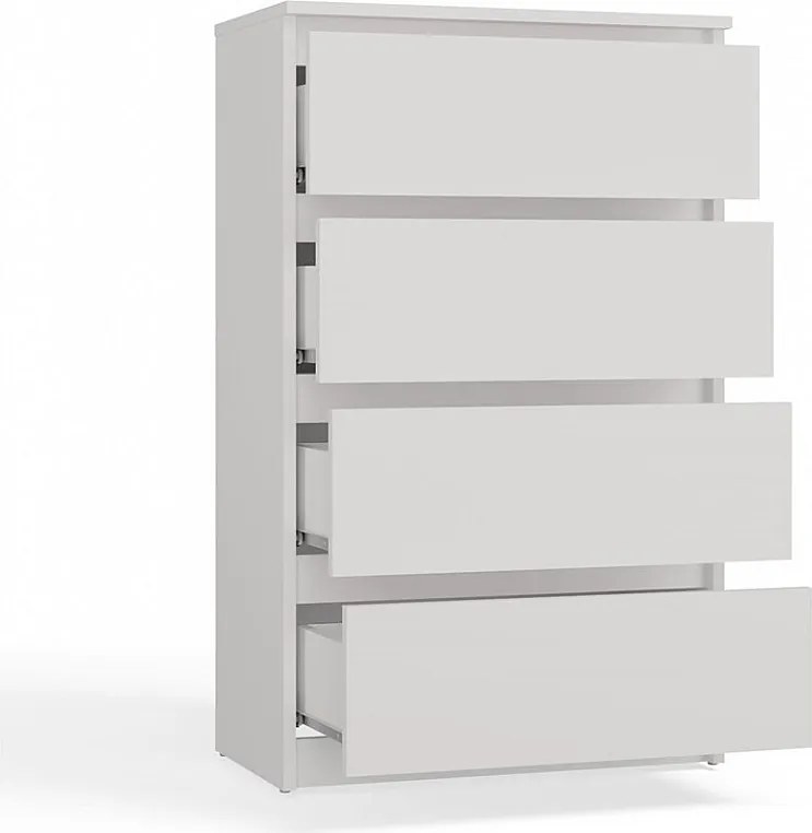 Komoda Malwa M4 | Biała | 60x34,5x97,5 cm| 4 Szuflady
