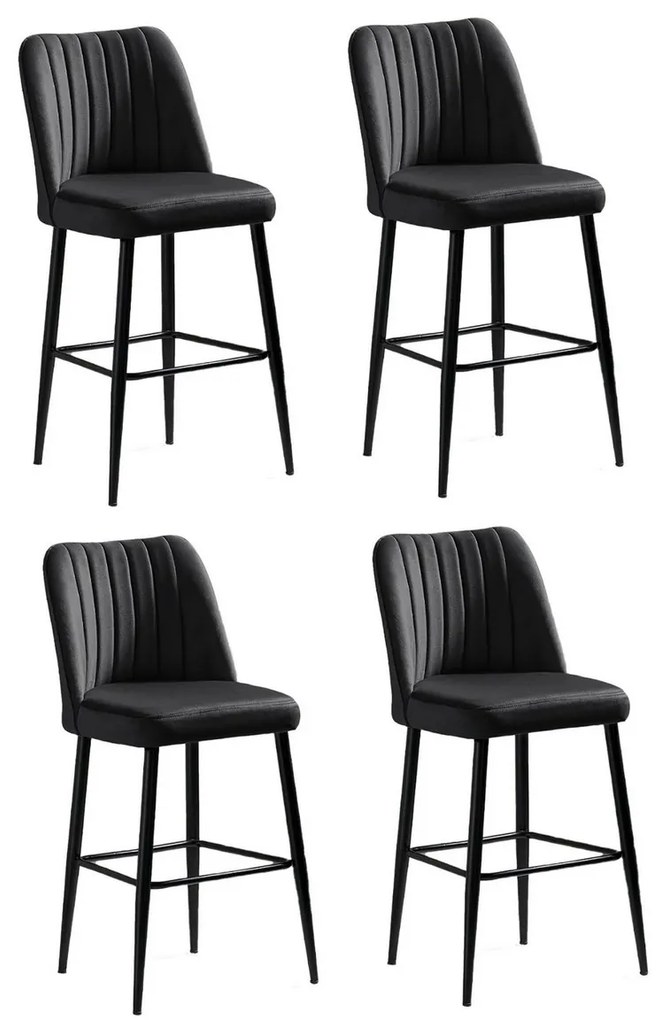 Zestaw krzeseł barowych Vento Black and Black, 4 szt., 4 szt.