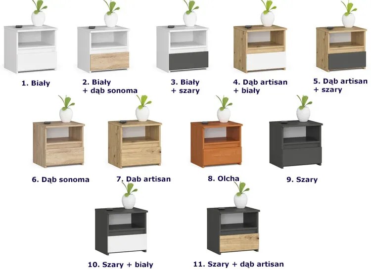 Szafka skandynawska nocna sonoma dąb F3-Z97