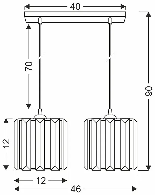 Nowoczesna czarna podwójna lampa wisząca - D192 S6-F92
