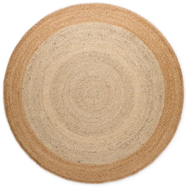 Okrągły dywan z juty dwustronny/tkany ręcznie w kolorze kości słoniowej ø 100 cm Jutta Ivory – Hanse Home