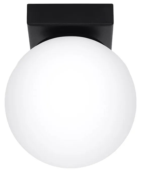 Czarna lampa sufitowa ze szklanym kloszem ø 12 cm Umerta – Nice Lamps