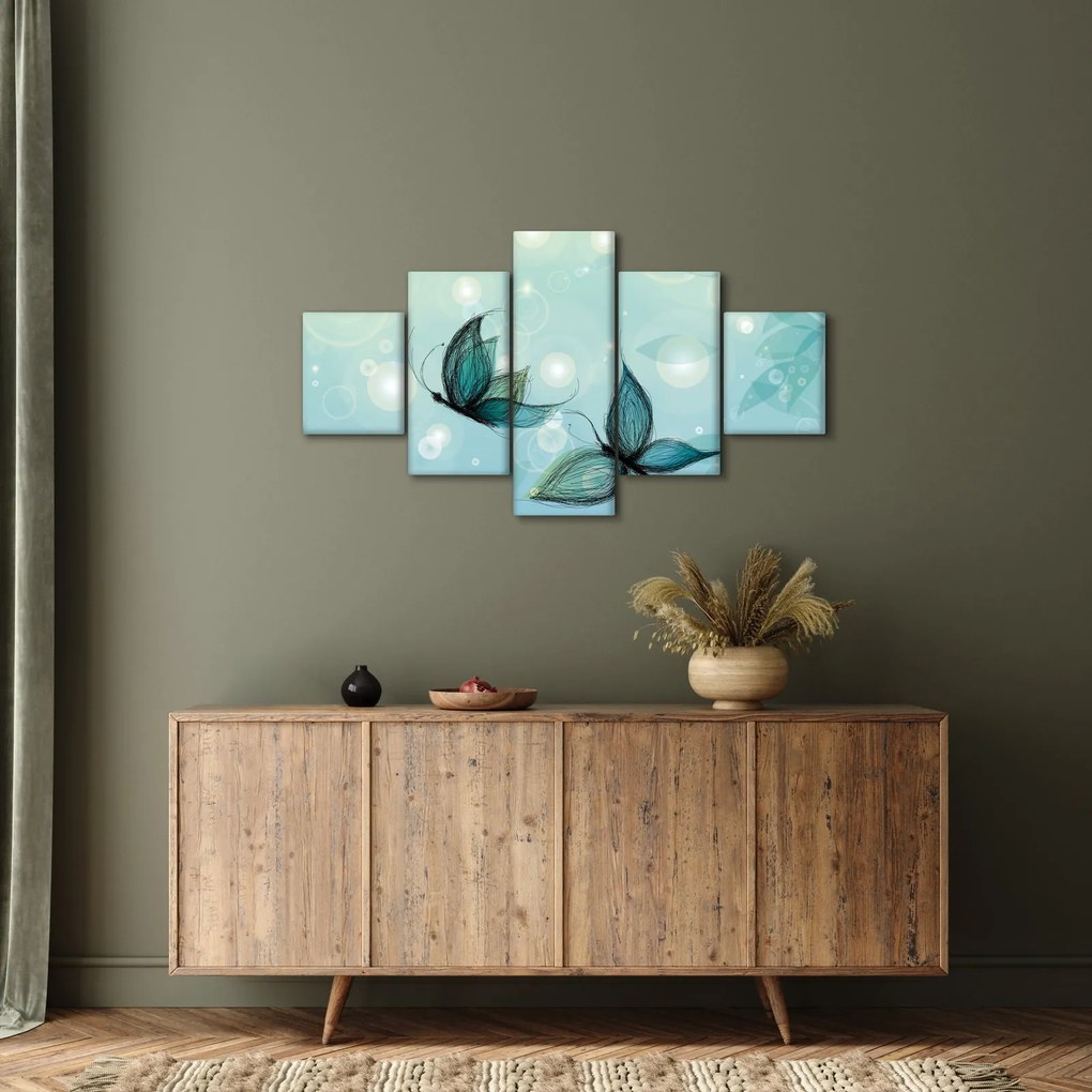Obraz - Niebieskie motyle (125x70 cm)